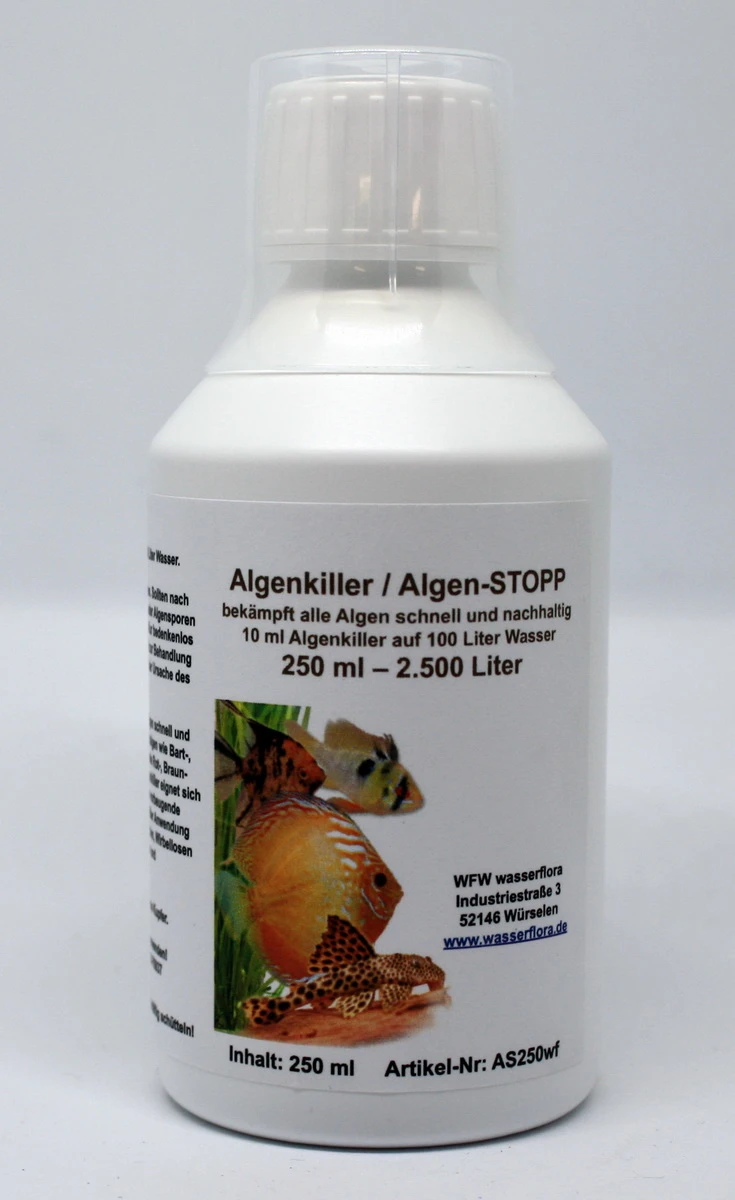 250 ml Algenkiller / Algen-STOPP für 2.500 Liter Aquarium-Wasser 250 Ml Algenkiller / Algen-STOPP Für 2.500 Liter Aquarium-Wasser -Wfw Wasserflora AS250wfw 1 1