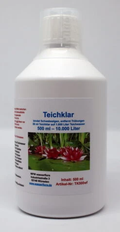500 Ml Teichklar - Bindet Schwebealgen, Entfernt Trübungen, Für 10.000 Liter Wasser